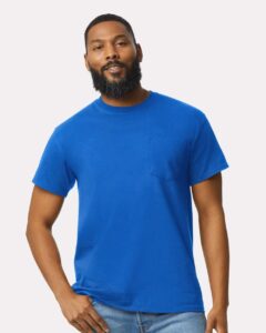 Gildan 2300 Unisex Ultra Cotton® Pocket T-Shirt – Royal (on model)