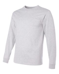 JERZEES 29LSR Unisex Dri-Power® Long Sleeve 50/50 T-Shirt – Ash (side)