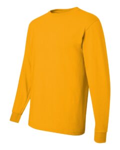 JERZEES 29LSR Unisex Dri-Power® Long Sleeve 50/50 T-Shirt – Gold (side)