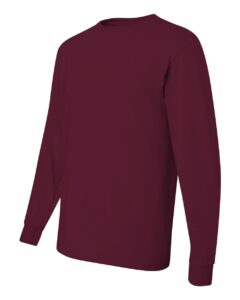 JERZEES 29LSR Unisex Dri-Power® Long Sleeve 50/50 T-Shirt – Maroon (side)