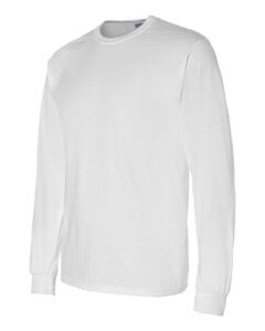 Gildan 8400 Unisex DryBlend® 50/50 Long Sleeve T-Shirt – White (side)