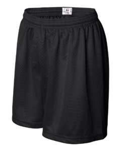 Badger 7216 Women’s Pro Mesh 5″ Solid Liner Shorts – Black (side)