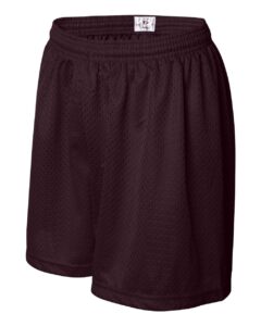 Badger 7216 Women’s Pro Mesh 5″ Solid Liner Shorts – Maroon (side)