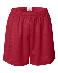 Badger 7216 Women’s Pro Mesh 5″ Solid Liner Shorts – Red