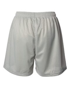 Badger 7216 Women’s Pro Mesh 5″ Solid Liner Shorts – Silver (back)