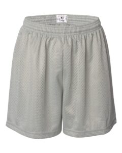 Badger 7216 Women’s Pro Mesh 5″ Solid Liner Shorts – Silver