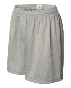 Badger 7216 Women’s Pro Mesh 5″ Solid Liner Shorts – Silver (side)