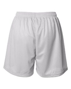 Badger 7216 Women’s Pro Mesh 5″ Solid Liner Shorts – White (back)