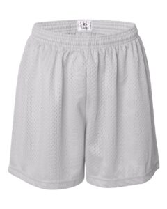 Badger 7216 Women’s Pro Mesh 5″ Solid Liner Shorts – White