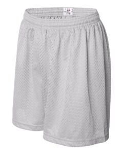 Badger 7216 Women’s Pro Mesh 5″ Solid Liner Shorts – White (side)