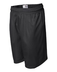 Badger 7207 Men’s Pro Mesh 7″ Shorts – Black (side)