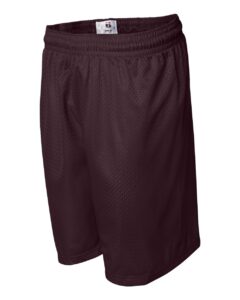 Badger 7207 Men’s Pro Mesh 7″ Shorts – Maroon (side)