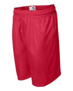 Badger 7207 Men’s Pro Mesh 7″ Shorts – Red (side)