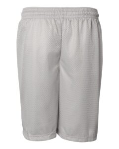 Badger 7207 Men’s Pro Mesh 7″ Shorts – Silver (back)