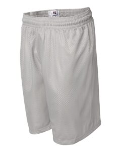 Badger 7207 Men’s Pro Mesh 7″ Shorts – Silver (side)