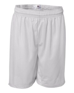 Badger 7207 Men’s Pro Mesh 7″ Shorts – White