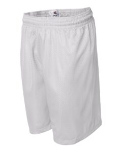 Badger 7207 Men’s Pro Mesh 7″ Shorts – White (side)