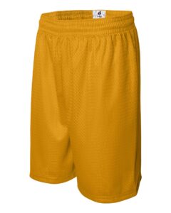 Badger 7209 Men’s Pro Mesh 9″ Shorts – Gold (side)