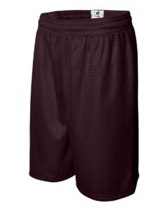 Badger 7209 Men’s Pro Mesh 9″ Shorts – Maroon (side)