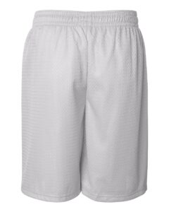 Badger 7209 Men’s Pro Mesh 9″ Shorts – White (back)