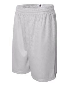 Badger 7209 Men’s Pro Mesh 9″ Shorts – White (side)