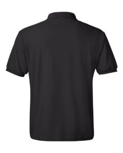 Hanes 054X Unisex EcoSmart® Jersey Polo – Black (back)