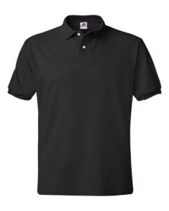 Hanes 054X Unisex EcoSmart® Jersey Polo – Black