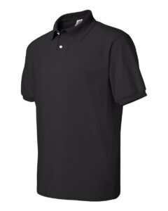 Hanes 054X Unisex EcoSmart® Jersey Polo – Black (side)