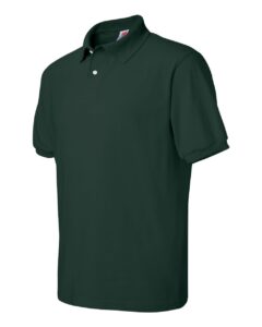 Hanes 054X Unisex EcoSmart® Jersey Polo – Deep Forest (side)