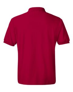 Hanes 054X Unisex EcoSmart® Jersey Polo – Deep Red (back)