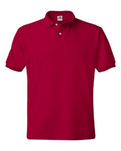 Hanes 054X Unisex EcoSmart® Jersey Polo – Deep Red