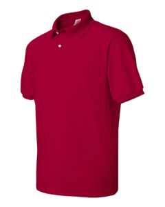 Hanes 054X Unisex EcoSmart® Jersey Polo – Deep Red (side)
