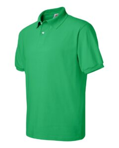 Hanes 054X Unisex EcoSmart® Jersey Polo – Kelly (side)