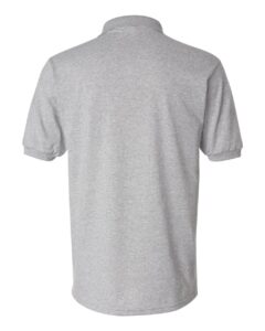 Hanes 054X Unisex EcoSmart® Jersey Polo – Light Steel (back)