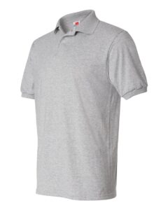 Hanes 054X Unisex EcoSmart® Jersey Polo – Light Steel (side)