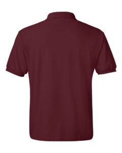 Hanes 054X Unisex EcoSmart® Jersey Polo – Maroon (back)
