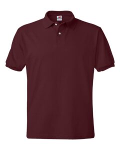 Hanes 054X Unisex EcoSmart® Jersey Polo – Maroon