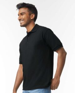 Gildan 8800 Unisex DryBlend® Polo – Black (on model side)