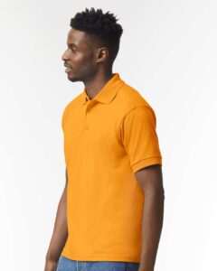 Gildan 8800 Unisex DryBlend® Polo – Gold (on model side)