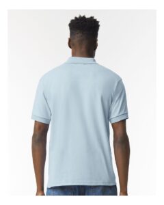 Gildan 8800 Unisex DryBlend® Polo – Light Blue (on model back)