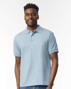 Gildan 8800 Unisex DryBlend® Polo – Light Blue (on model)