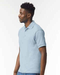 Gildan 8800 Unisex DryBlend® Polo – Light Blue (on model side)