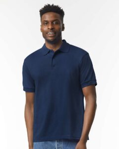 Gildan 8800 Unisex DryBlend® Polo – Navy (on model)