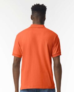 Gildan 8800 Unisex DryBlend® Polo – Orange (on model back)
