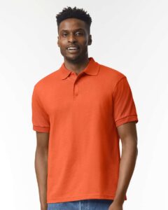 Gildan 8800 Unisex DryBlend® Polo – Orange (on model)