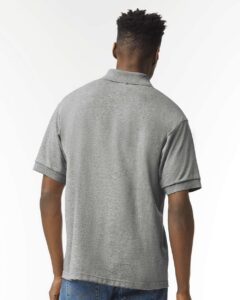 Gildan 8800 Unisex DryBlend® Polo – Sport Grey (on model back)