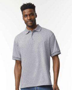 Gildan 8800 Unisex DryBlend® Polo – Sport Grey (on model)