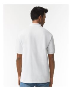 Gildan 8800 Unisex DryBlend® Polo – White (on model back)