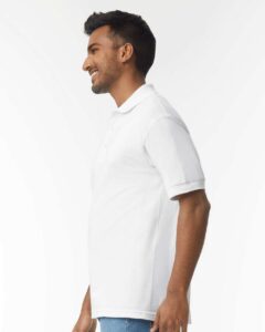 Gildan 8800 Unisex DryBlend® Polo – White (on model side)