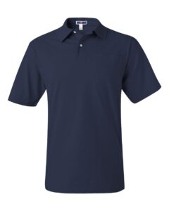 JERZEES 436MPR Men’s SpotShield® 50/50 Polo with Pocket – J. Navy